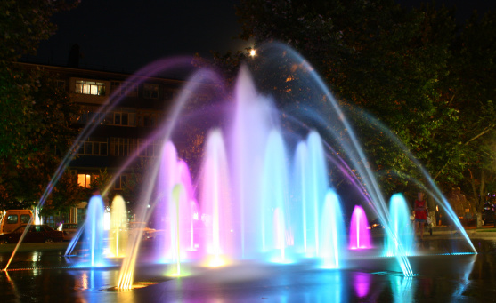 Цветной фонтан в Славянске-на-Кубани